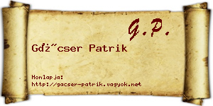 Gácser Patrik névjegykártya