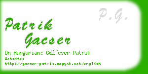patrik gacser business card
